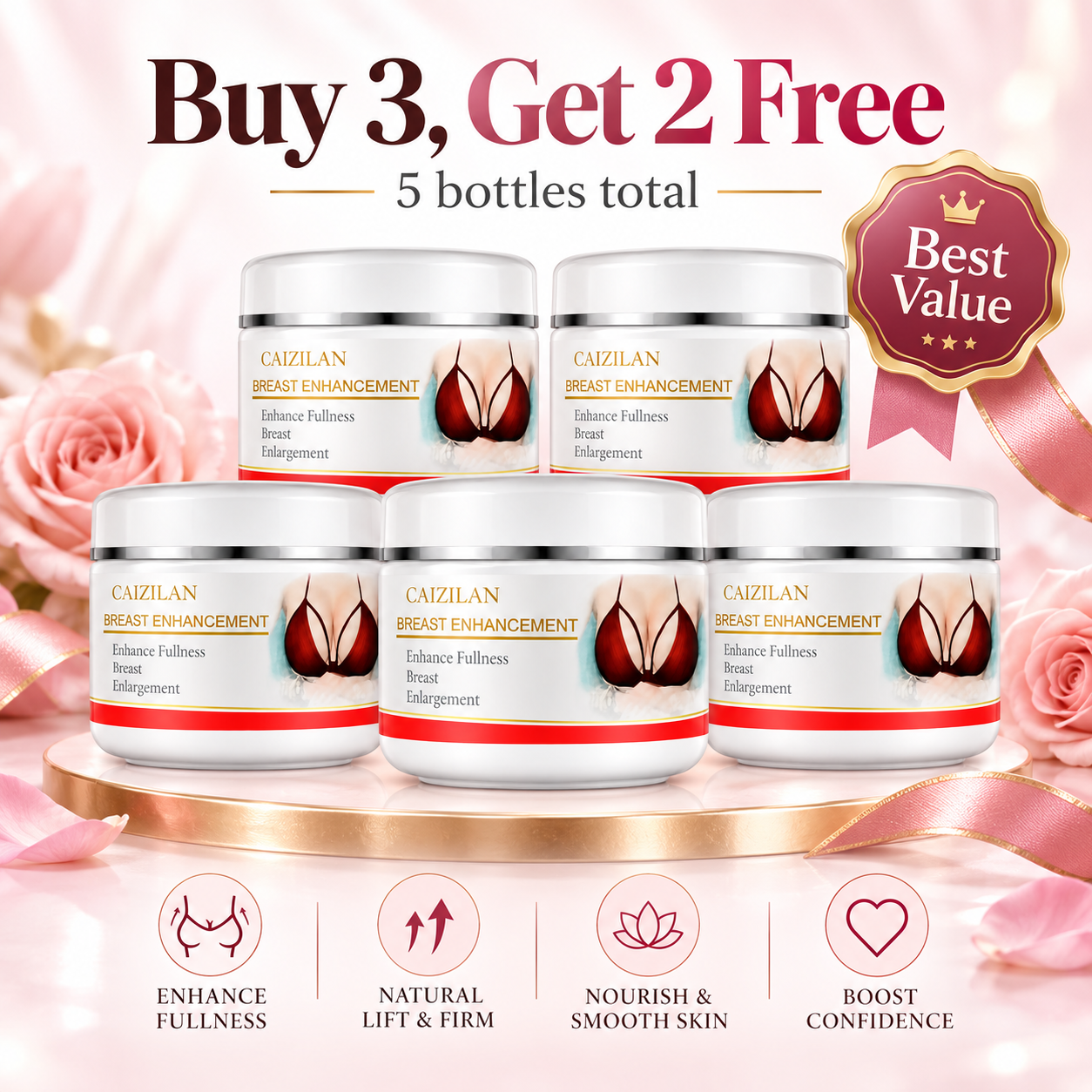 Elan Beauty — Buy 3, Get 2 Free, 5 bottles total